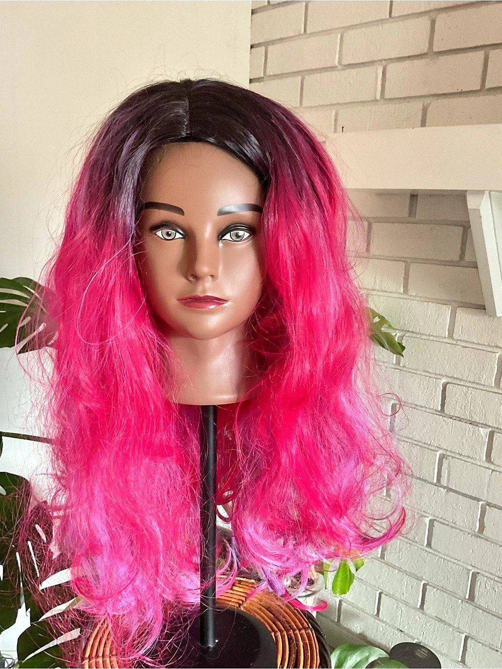 Long Wavy Pink & Purple Wig Like New